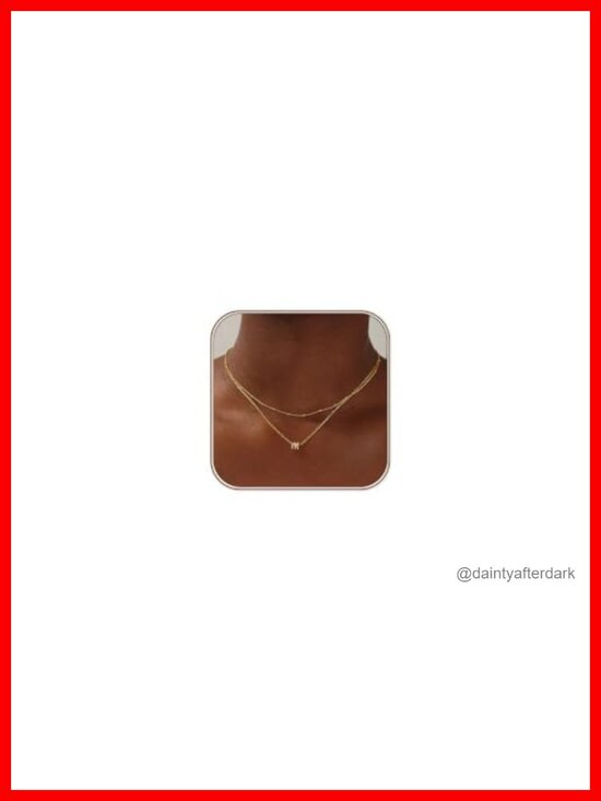 Jewelry - 14K Gold-Plated Layered Initial Necklace Set with Adjustable Chains